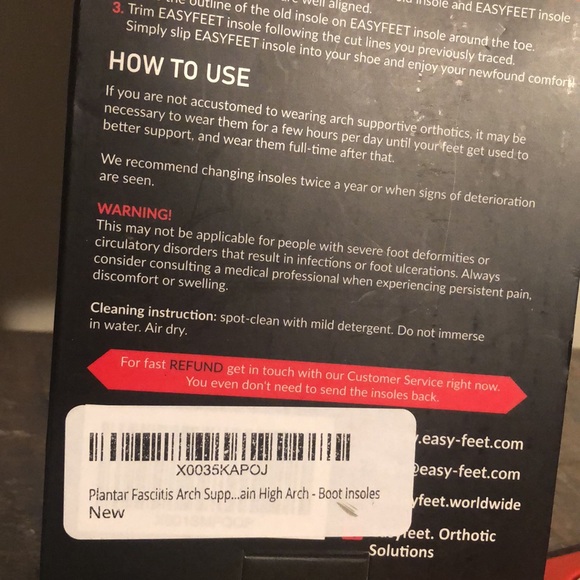 Easyfeet Orthotic Shoe Insoles with hard arch support - Picture 7 of 9